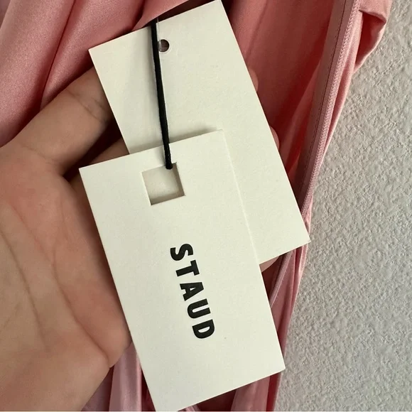 STAUD Phare Silk Dress in Rose Size: 12, NWT - Picture 11 of 16